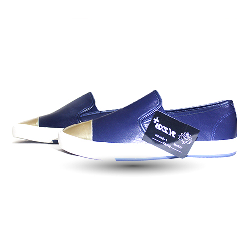 Sneakers hzb fashionseries bleu et doré